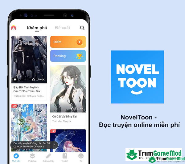 Ứng dụng Noveltoon đọc truyện miễn phí