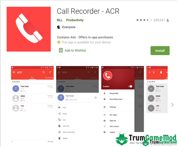 Chi tiết các bước tải ứng dụng Call Recorder - ACR MOD cho điện thoại iOS, Android