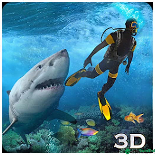 Logo Shark Attack Spear Fishing 3D Shark Attack Spear Fishing 3D